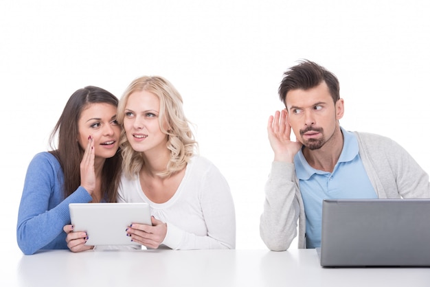 happy clients discussing results